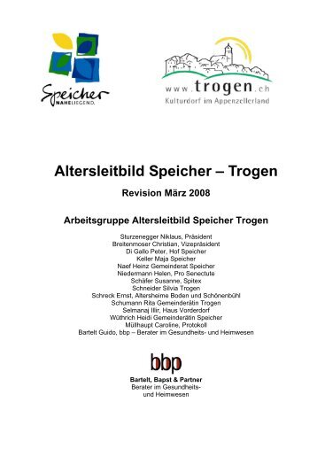 Altersleitbild Speicher - Gemeinde Trogen