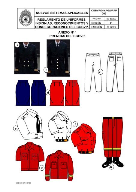 Reglamento de uniformes, insignias, reconocimientos y ...