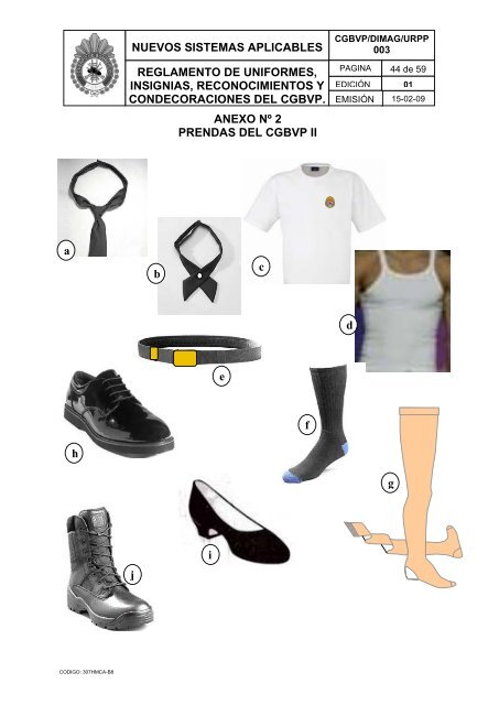 Reglamento de uniformes, insignias, reconocimientos y ...