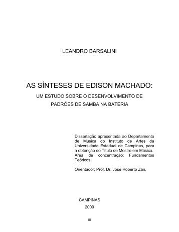 AS SÍNTESES DE EDISON MACHADO: - teses.musicodobra...