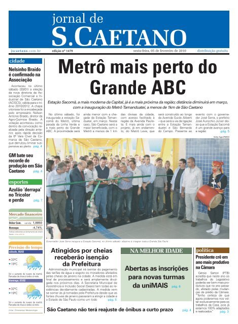 Metrô mais perto do Grande ABC - Jornal de São Caetano