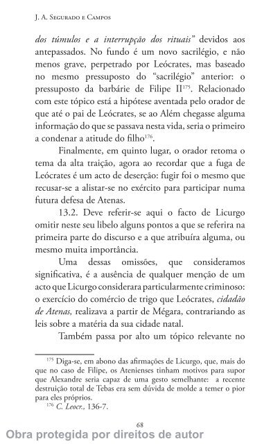 Oração Contra Leócrates - Universidade de Coimbra