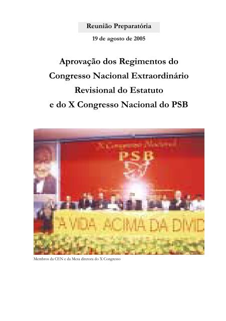 X Congresso Nacional do PSB M E M O R I A L - IKHON Tecnologia