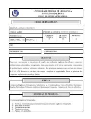 FICHA DE DISCIPLINA - Instituto de Química - Universidade Federal ...