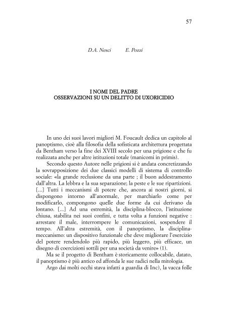 I nomi del padre. Osservazioni su un delitto - enrico pozzi