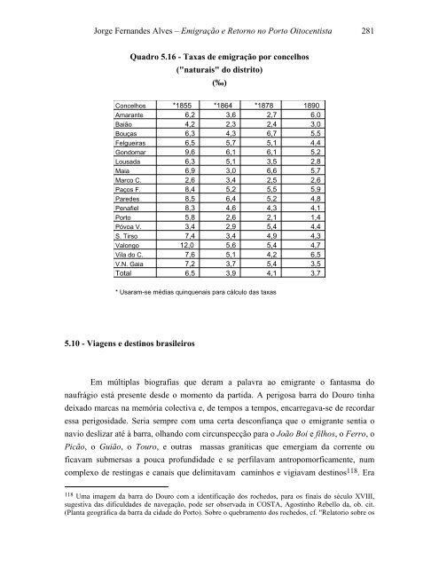 emigração e retorno no porto oitocentista - Repositório Aberto da ...