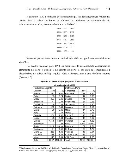 emigração e retorno no porto oitocentista - Repositório Aberto da ...