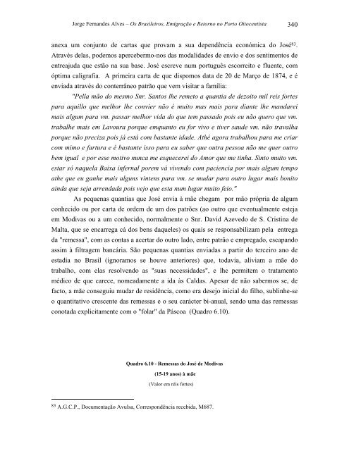 emigração e retorno no porto oitocentista - Repositório Aberto da ...