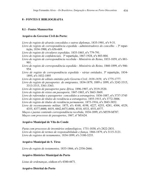 emigração e retorno no porto oitocentista - Repositório Aberto da ...