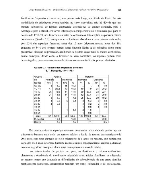 emigração e retorno no porto oitocentista - Repositório Aberto da ...