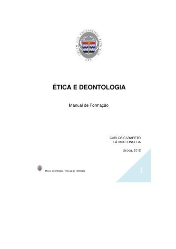ÉTICA E DEONTOLOGIA - OET - Ordem dos Engenheiros Técnicos