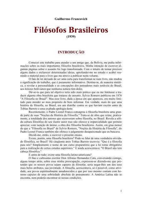 Filósofos Brasileiros - Curso Independente de Filosofia