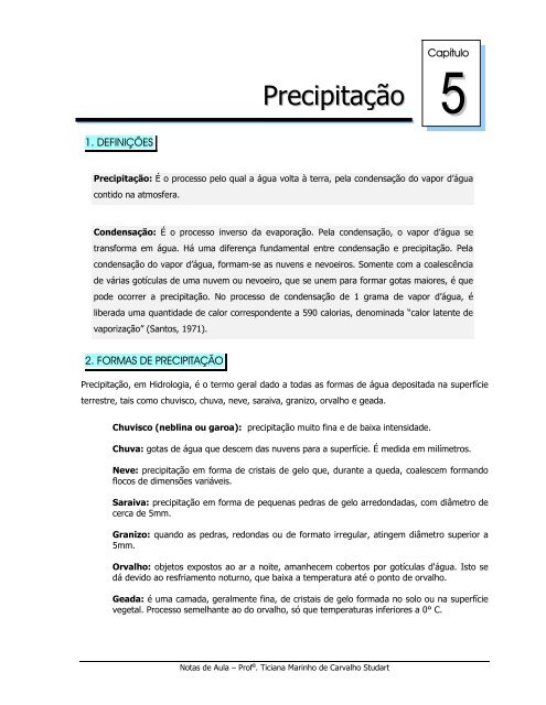 Cap 5 - Precipitação - Ticiana Marinho de Carvalho Studart