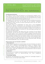 Überempfindlichkeit des Zahnhalses - Zahnarzt Dr. Bohn  Augsburg