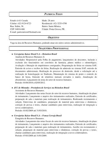 PATRICIA TIZON Estado civil: Casada Idade: 28 anos ... - Acipg