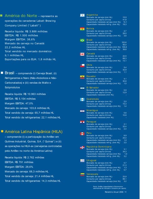 Relatório Anual 2006 - Investidores - Ambev