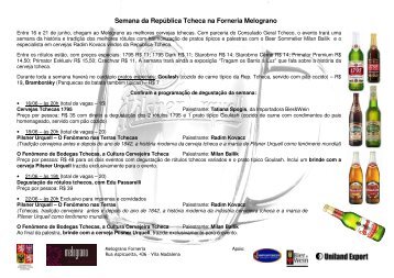 Semana da República Tcheca na Forneria Melograno