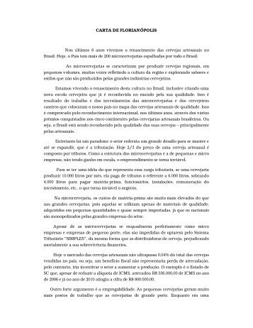 CARTA DE FLORIANÓPOLIS Nos últimos 8 anos vivemos o ... - Barley