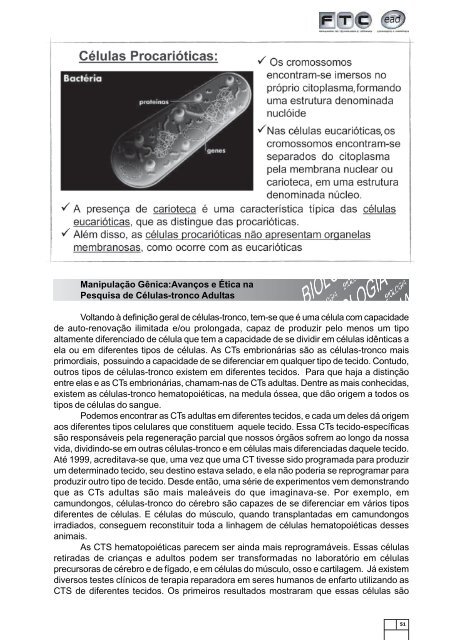 capas biologia celular e molecular - FTC EAD - FACULDADE