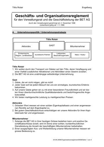 Geschäfts- und Organisationsreglement - Titlis