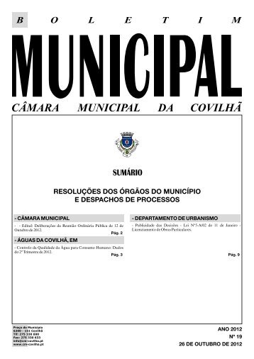 SUMÁRIO - Câmara Municipal da Covilhã