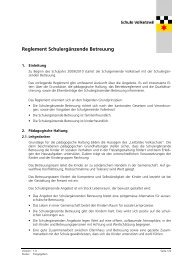 Reglement Schulergänzende Betreuung - Volketswil