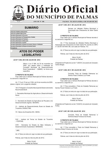 Diario_Municipio_N_560_06_07 -.indd - Diário Oficial de Palmas ...