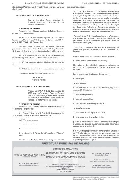 Diario_Municipio_N_560_06_07 -.indd - Diário Oficial de Palmas ...