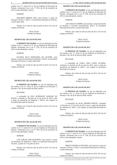 Diario_Municipio_N_560_06_07 -.indd - Diário Oficial de Palmas ...