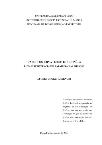 Caboclos, ervateiros e coronéis - Coordenação de Aperfeiçoamento ...