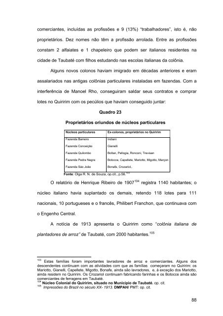 italianos em taubaté: o núcleo colonial do quiririm ... - Raquel Glezer