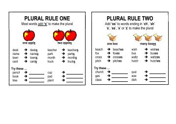 PLURAL RULE ONE PLURAL RULE TWO