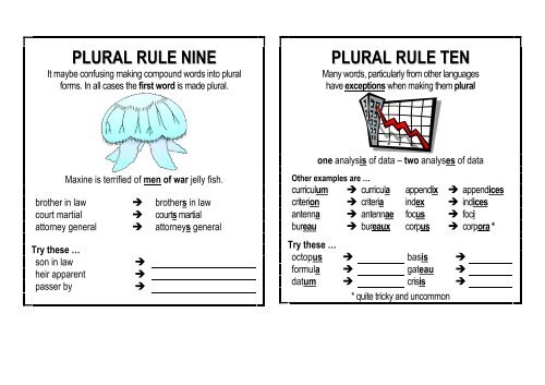 PLURAL RULE ONE PLURAL RULE TWO