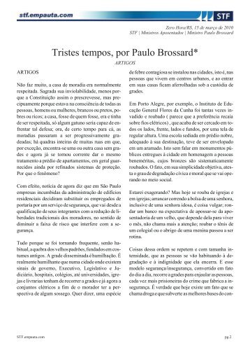 Tristes tempos, por Paulo Brossard*