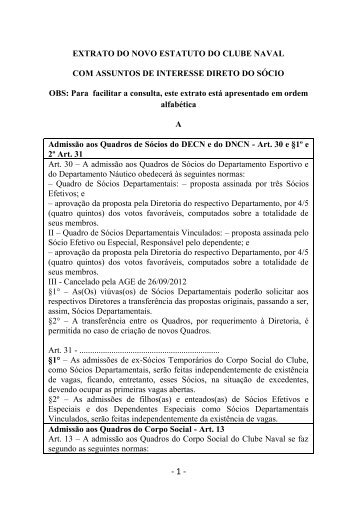 extrato do estatuto.pdf - Clube Naval