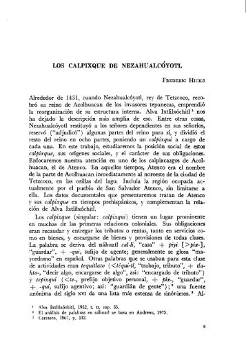 LOS CALPIXQUE DE NEZAHUALCOYOTL Alrededor de 1431 ...