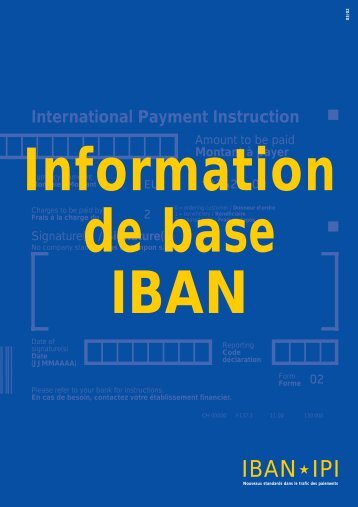 IBAN/IPI: Information de base IBAN [pdf] - SIX Interbank Clearing