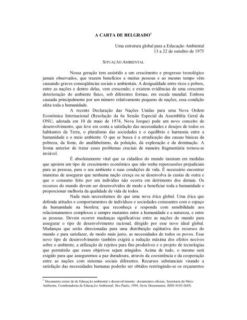 A Carta de Belgrado