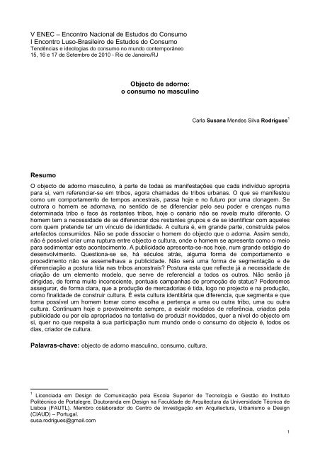 Objecto de adorno - Estudos do Consumo