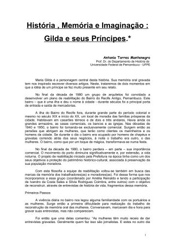 História , Memória e Imaginação : Gilda e seus Príncipes.*