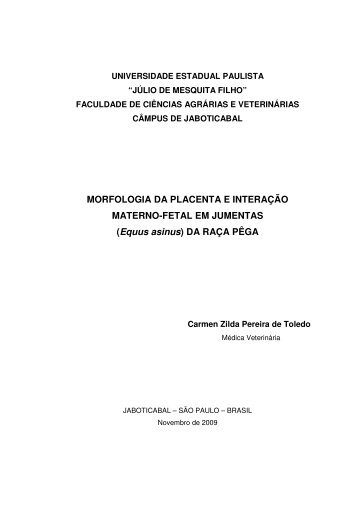 Morfologia da placenta e interação materno-fetal em - Unesp