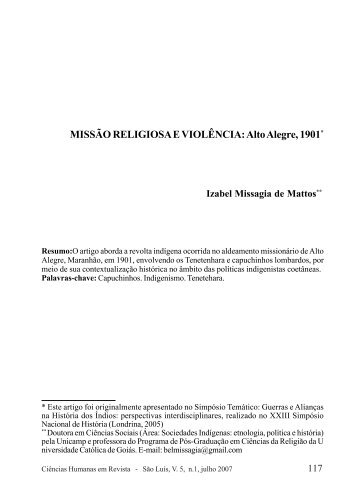 Missão religiosa e violência: Alto Alegre, 1901 - Nucleo de ...