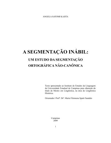 A segmentação inábil: um estudo da - Projeto Tycho Brahe - Unicamp