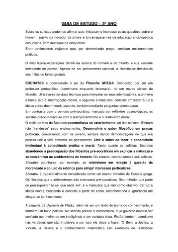 GUIA DE ESTUDO – 3º ANO - Colégio Alexander Fleming