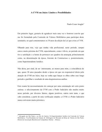 A CVM em Juízo: Limites e Possibilidades