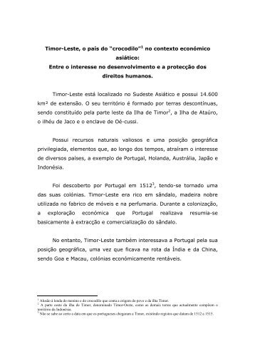 Timor-Leste, o país do “crocodilo”1 no contexto económico ... - STF