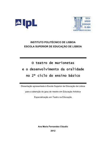 O teatro de marionetas.pdf - Repositório Científico do Instituto ...