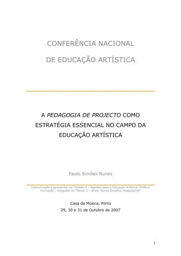 Paulo Simões Nunes - Conferência Nacional de Educação Artística