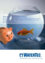 Geld sparen mit weichem Wasser. - Watertec GmbH
