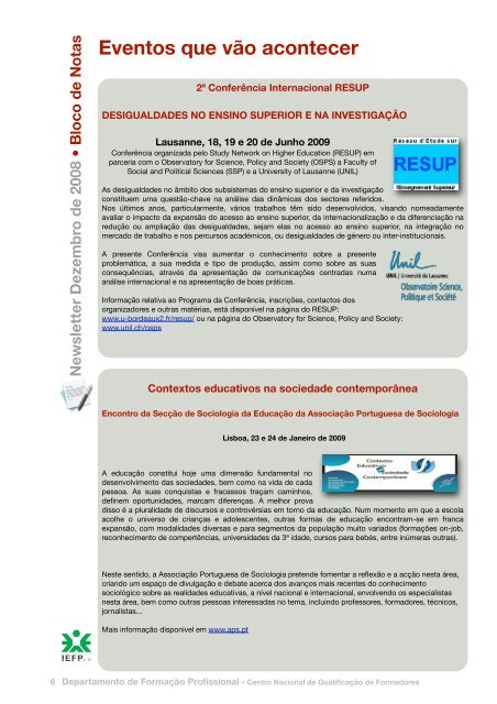 Newsletter Dezembro de 2008 - IEFP